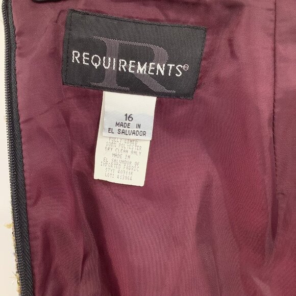 REQUIREMENTS Women's Skirt Purple Brown Black Tweed Bow Lined Size 16 - Picture 5 of 6